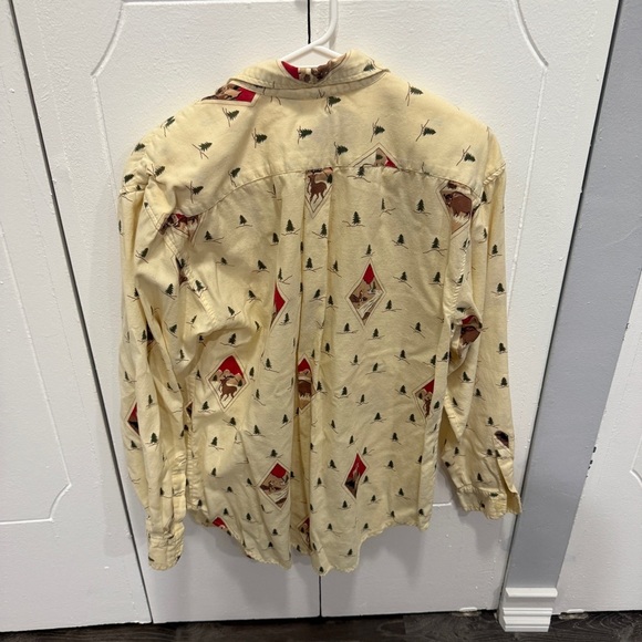 Jennifer Moore Adventure Vintage Yellow Outdoors Long Sleeve Button Down Shirt - Picture 2 of 12